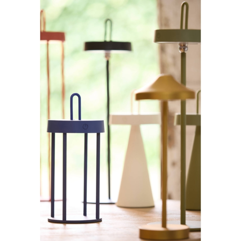 Light & Living tafellamp Isalo LED oplaadbaar kobaltblauw 28 cm