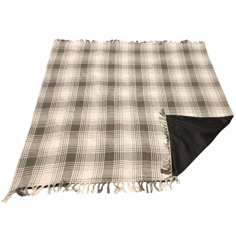 Take a Plaid polyback picknickplaid groen/wit 160 x 160 cm