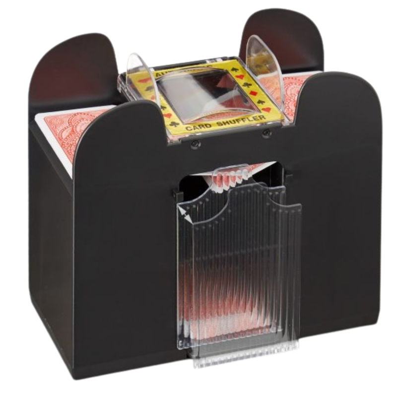 Relaxdays Kartenmischmaschine batteriebetrieben schwarz 6 Decks