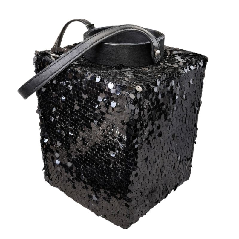 Lantaarn Lofty Glam Square zwart 27 cm