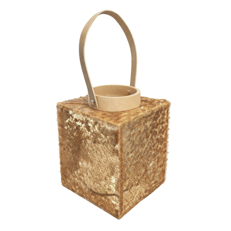 Lantaarn Lofty Glam Square naturel 22 cm