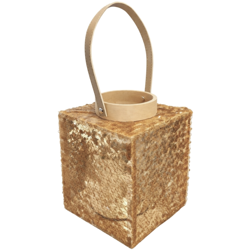 Lantaarn Lofty Glam Square naturel 27 cm