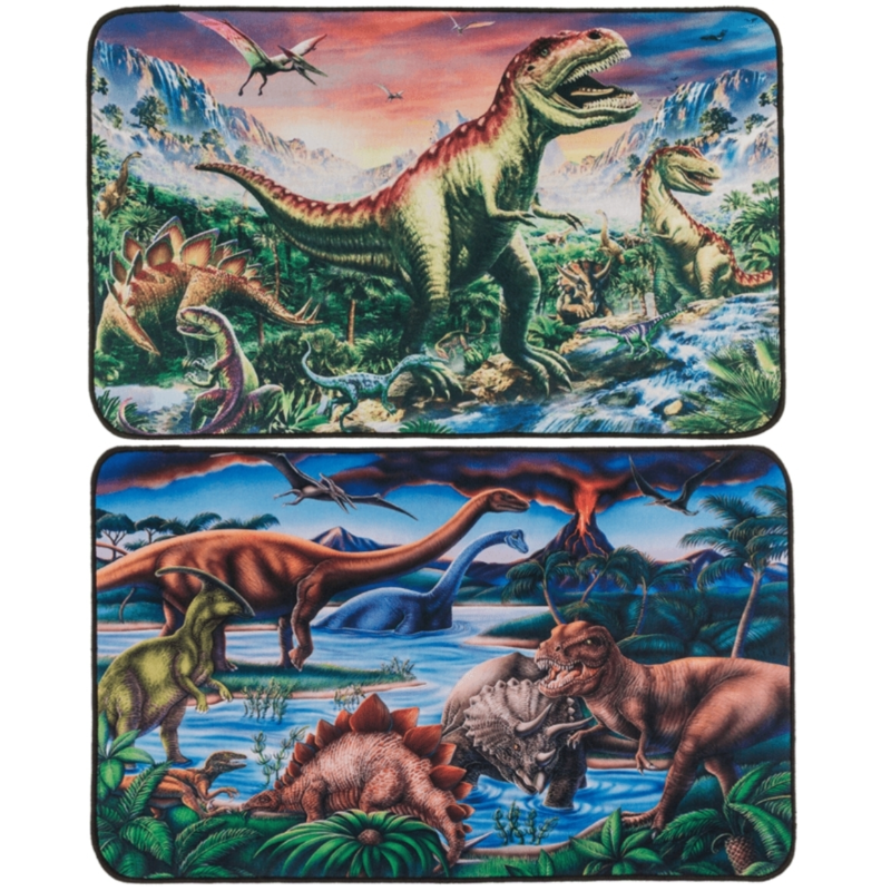 Out of te blue vloermat dinosaurus 80 x 50 cm 2 assorti