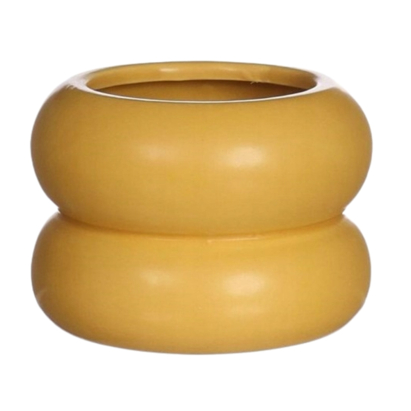 Chubby bloempot mosterd 12,5 cm