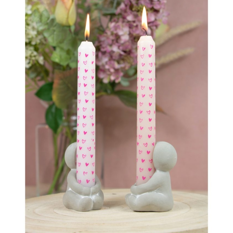 Kaarsenhouder Hug grijs 8 cm