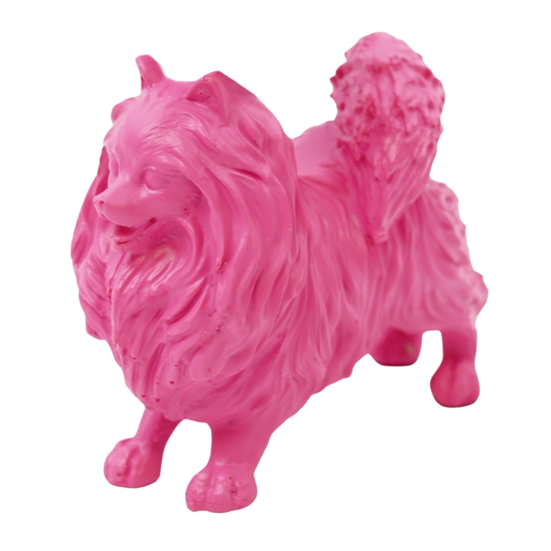 Housevitamin beeld Pomeranian Dog roze 10,5 cm