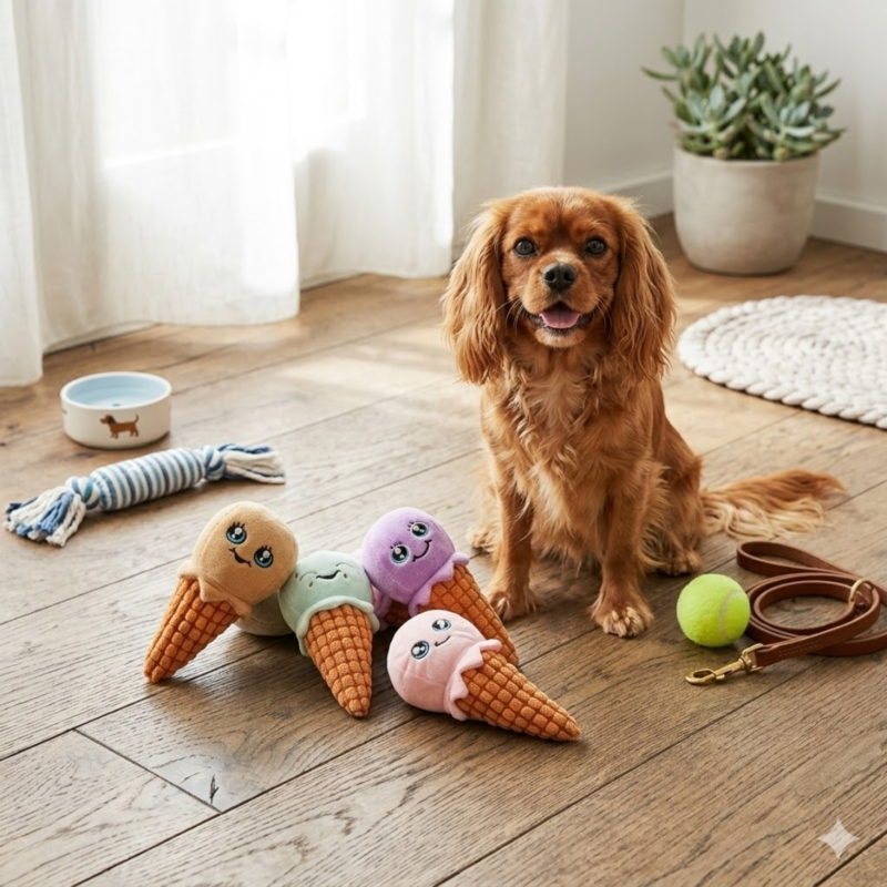 Hondenspeelgoed ijs 23 cm 4 assorti