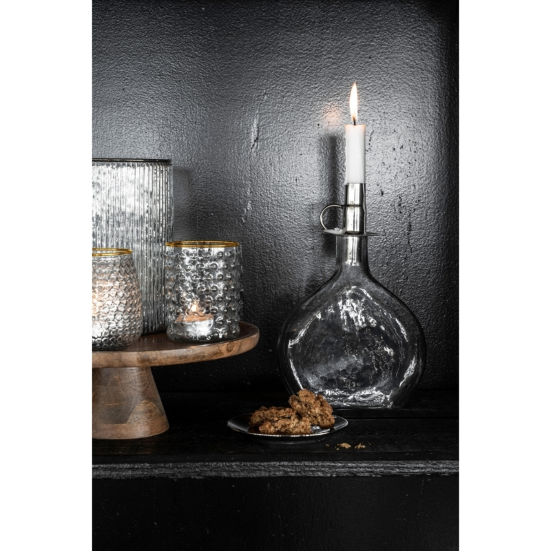 VTwonen kandelaar fles glas 27 cm