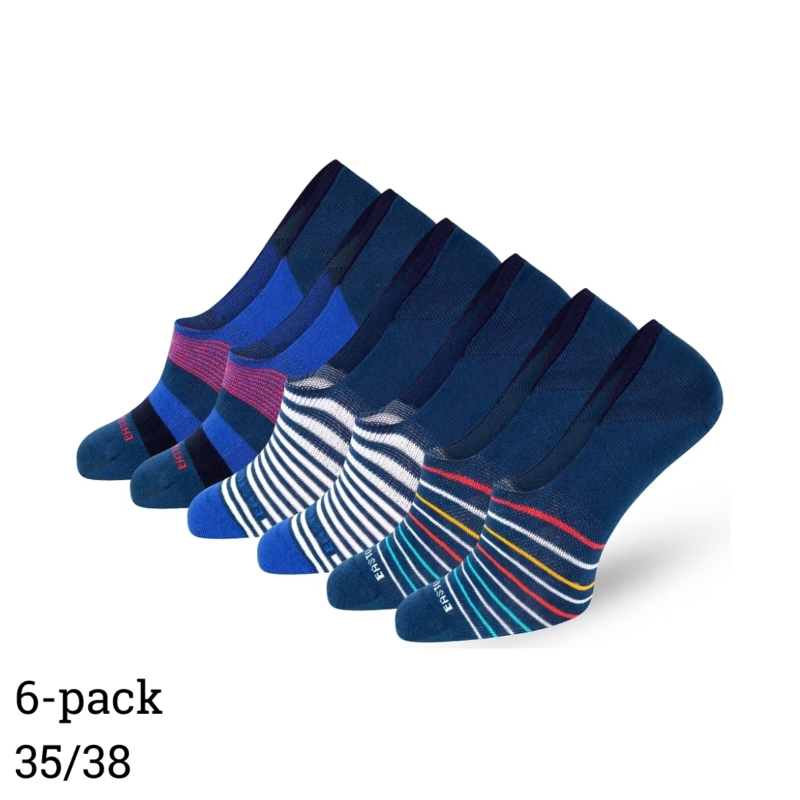 Easton Marlowe no show sokken unisex blauw maat 35/38 set van 6