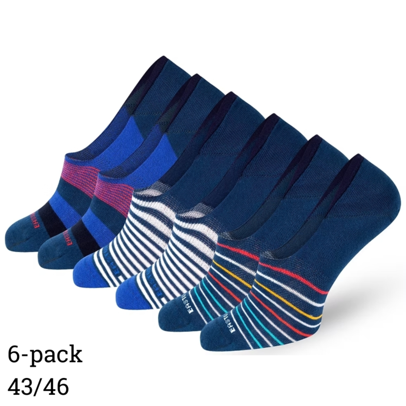 Easton Marlowe no show sokken unisex blauw maat 43/46 set van 6