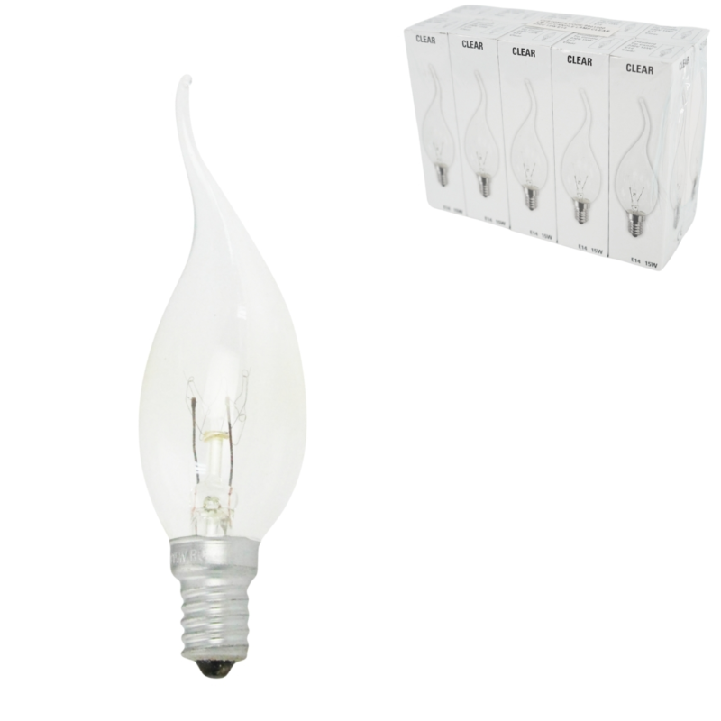 Gloeilamp Candle transparant E14 230V 15W