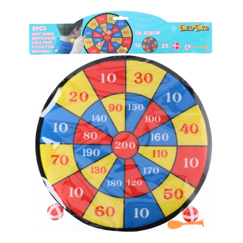 Dartbord klittenband 36 cm 5-delig