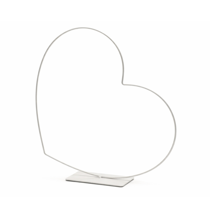 Decoratie Hart Frame liggend wit 39 cm