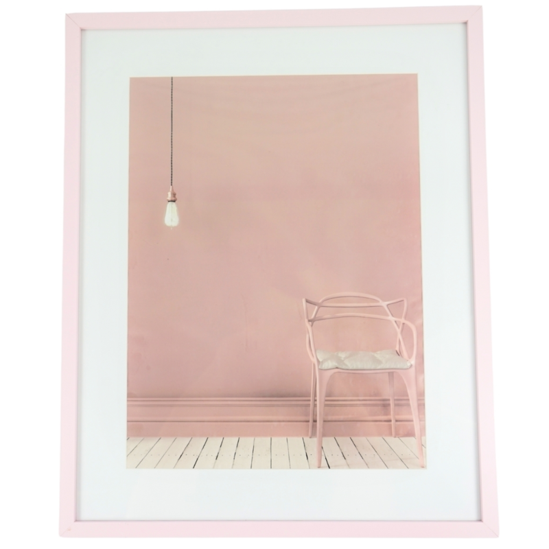 Fotolijst met passe-partout roze 30 x 40 cm