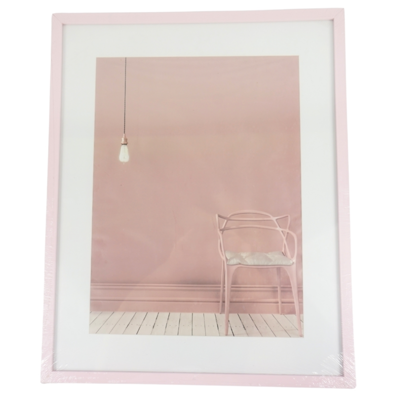 Fotolijst met passe-partout roze 30 x 40 cm