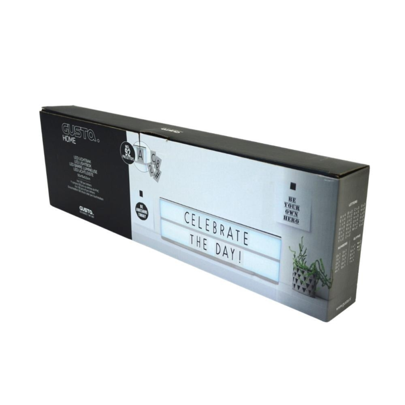 Gusta LED lightbox wit met 92 letters 50 cm