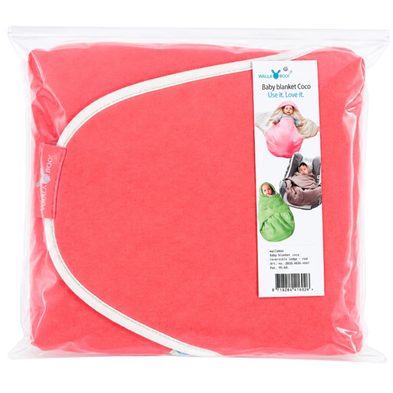 Wallaboo babydeken Coco rood/wit 70 x 90 cm