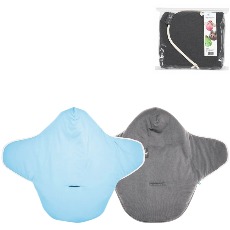 Wallaboo babydeken Coco grijs/ blauw 70 x 90 cm