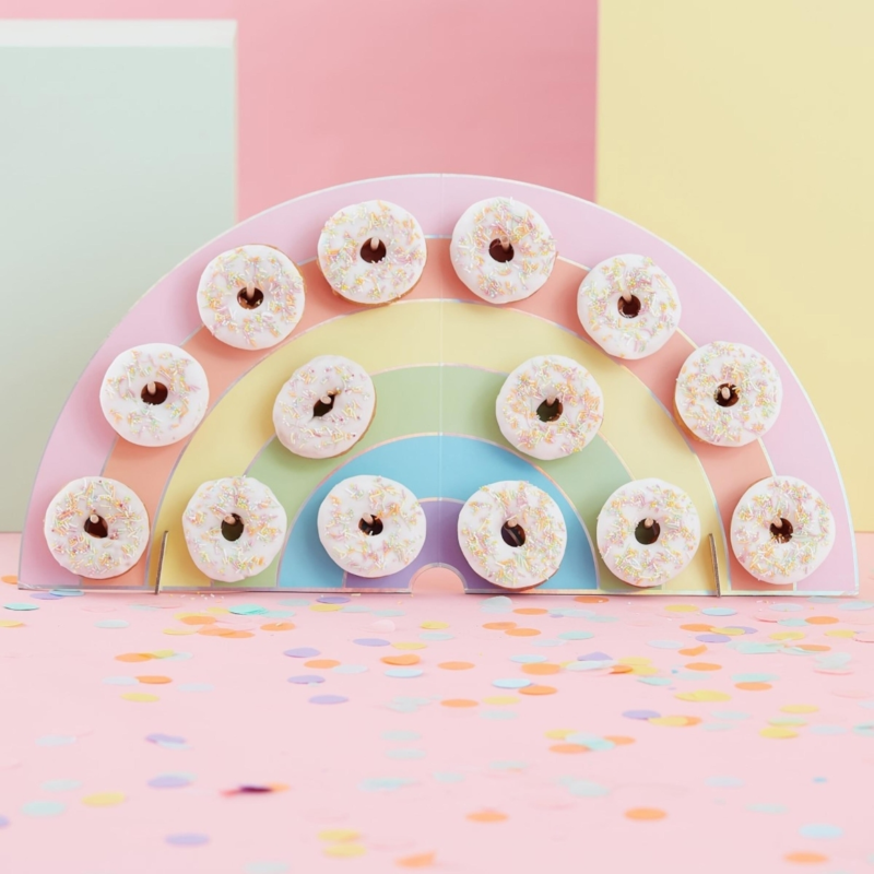 Ginger Ray snackplateau Donut Wall regenboog 64,5 cm