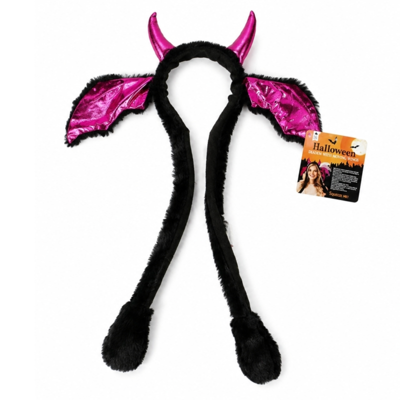 Halloween hoofdband met bewegende oren 55 cm 2 assorti