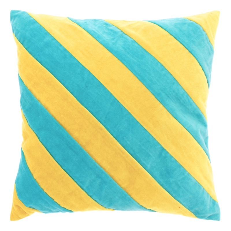 Unique Living kussen Zoya geel/blauw 45 x 45 cm