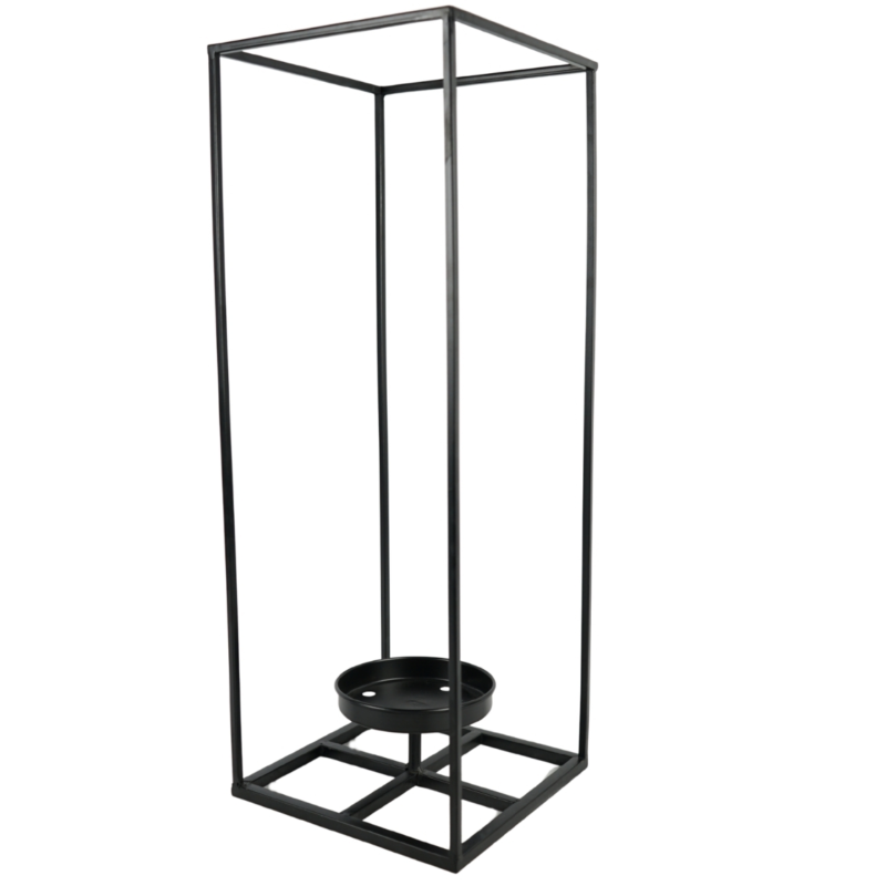 Lantaarn metaal zwart 55 cm