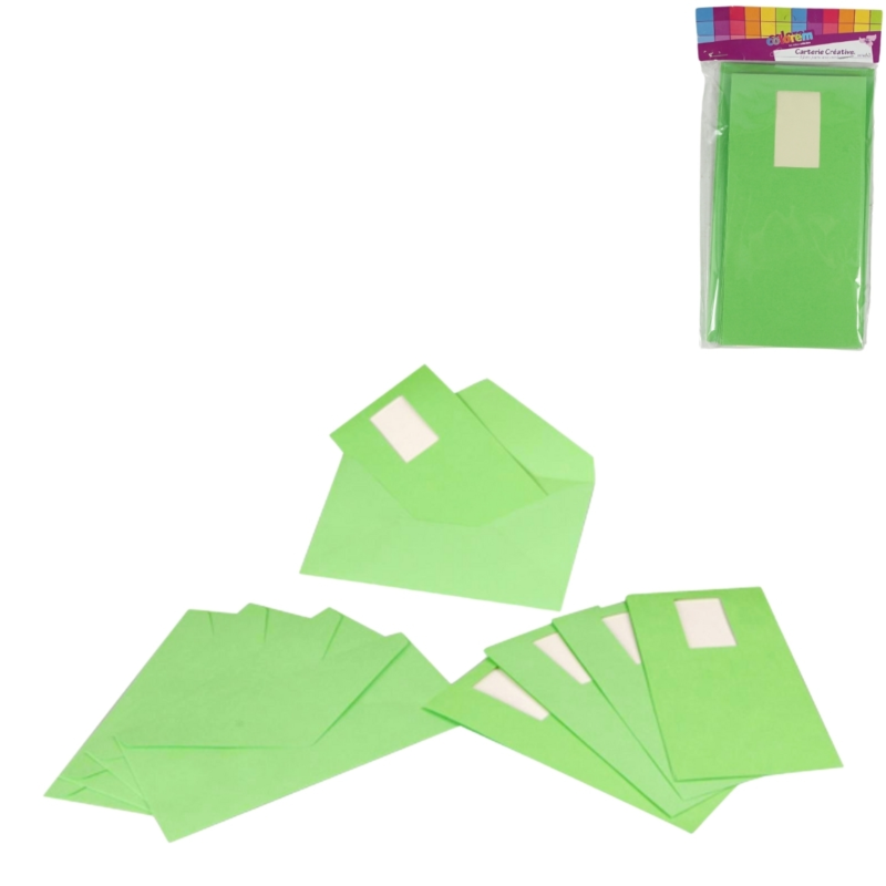 Uitnodigingskaarten en enveloppen groen 5 stuks