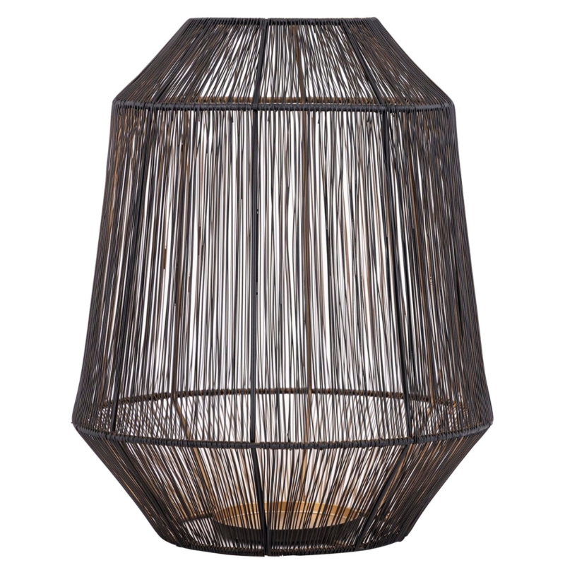 PTMD windlicht Justy L zwart/goudkleurig 38 cm