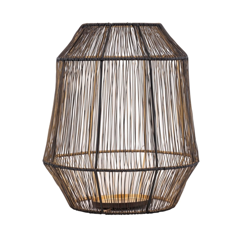 PTMD windlicht Justy M zwart/goudkleurig 32 cm