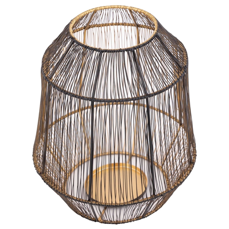 PTMD windlicht Justy M zwart/goudkleurig 32 cm