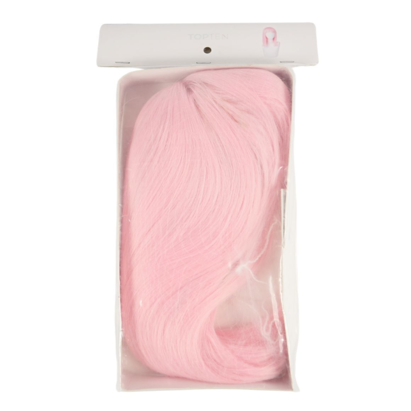 Pruik halflang roze one size