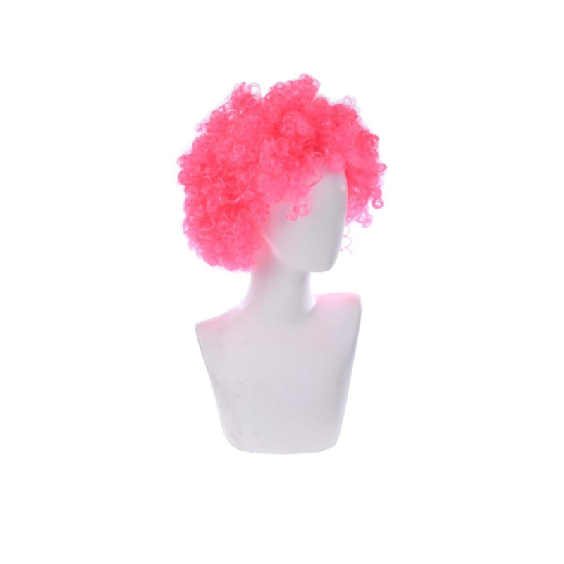 Pruik krullen roze one size