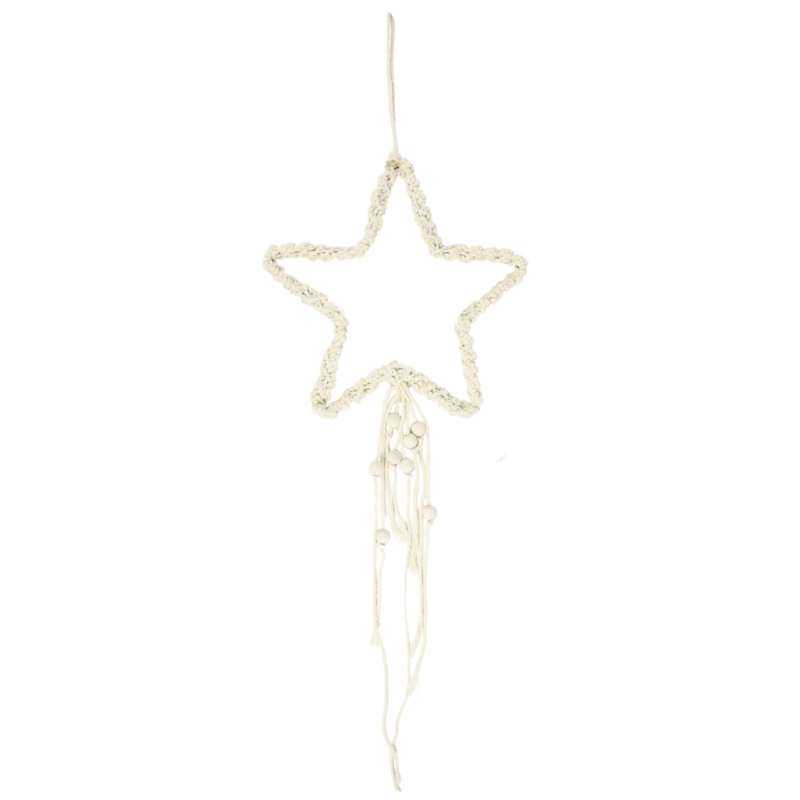 Hanger ster macramé crème 70 cm