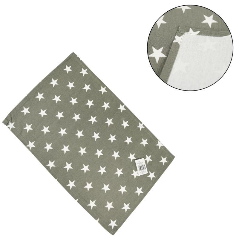 Placemat Ster katoen grijs 48 cm