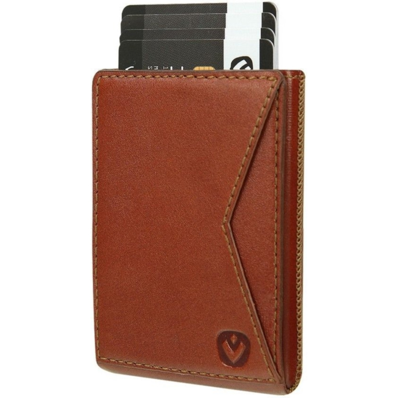 Valenta Card Case Pocket Premium braun Leder