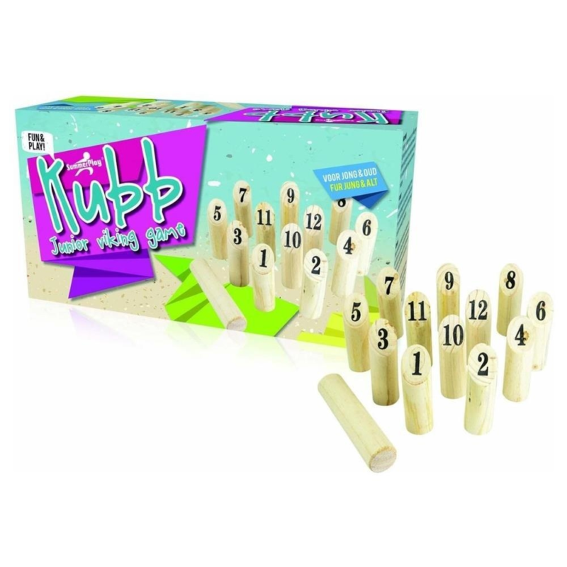Kubb spel met cijfers 32 cm