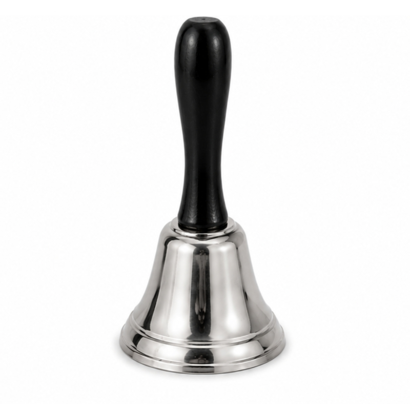 Relaxdays tafelbel zilverkleurig 12,5 cm