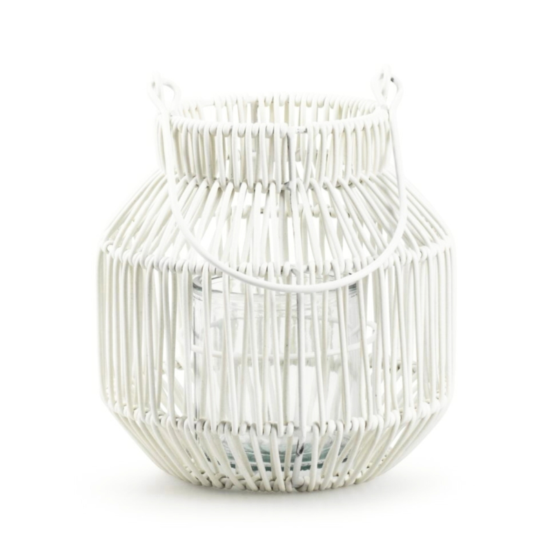 Lantaarn Maren metaal wit 18,5 cm