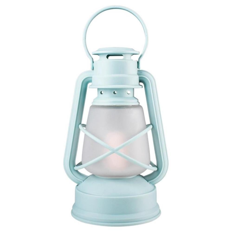 Gusta LED lantaarn op batterij lichtblauw 28 cm