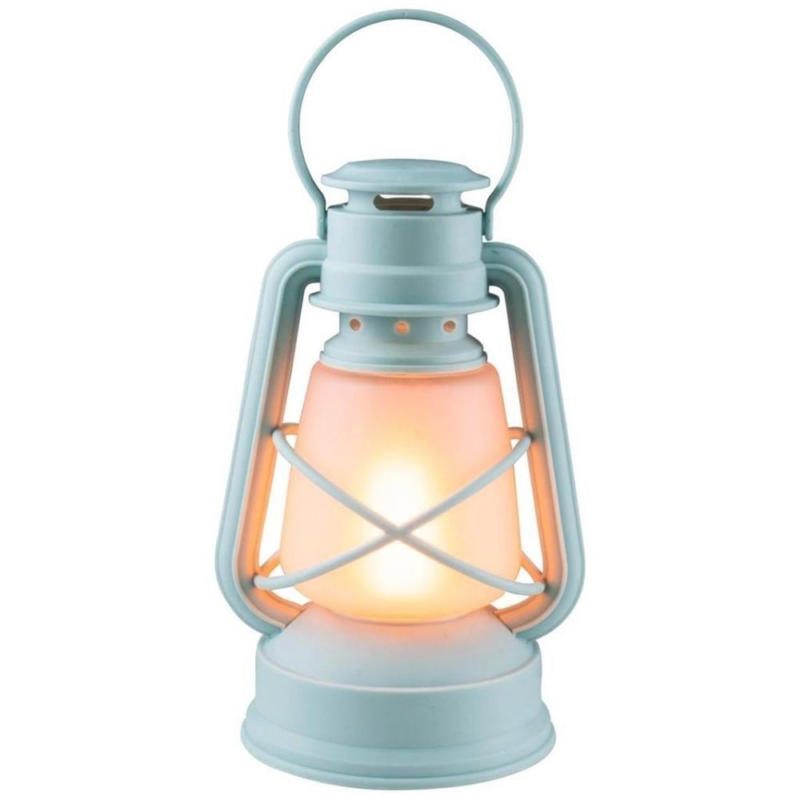 Gusta LED lantaarn op batterij lichtblauw 28 cm