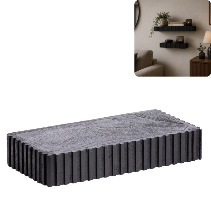 Light & Living wandplank Gatura zwart 40 cm