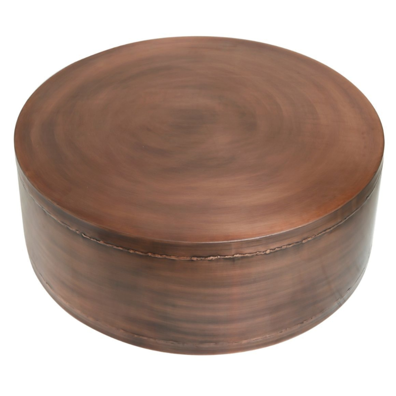 PTMD bijzettafel Georgy metaal koperkleurig 80 cm set van 2