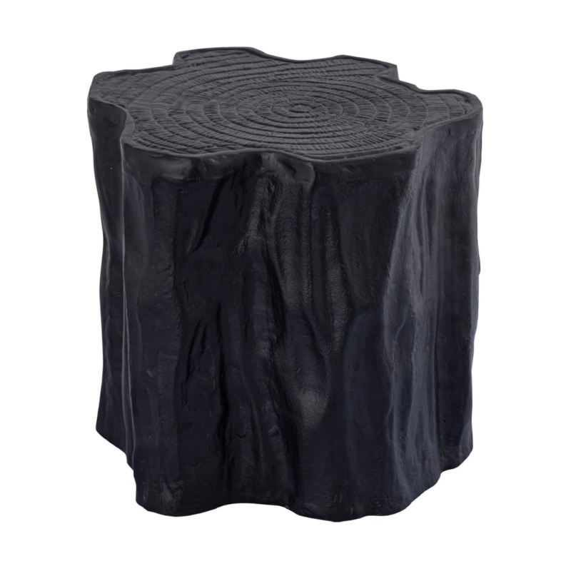 PTMD bijzettafel Fennah boomstronk aluminium zwart 37 cm