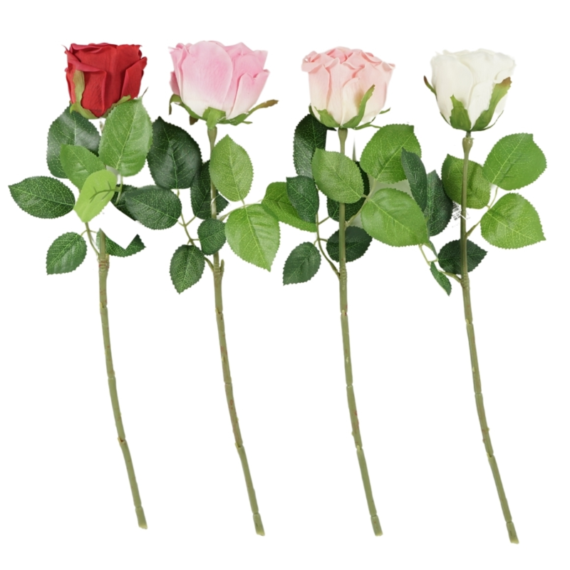 Kunstbloem roos 45 cm 4 assorti