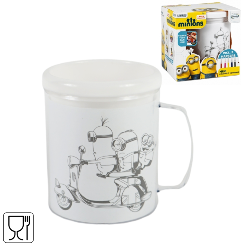 Kleur je eigen beker Minions 250 ml
