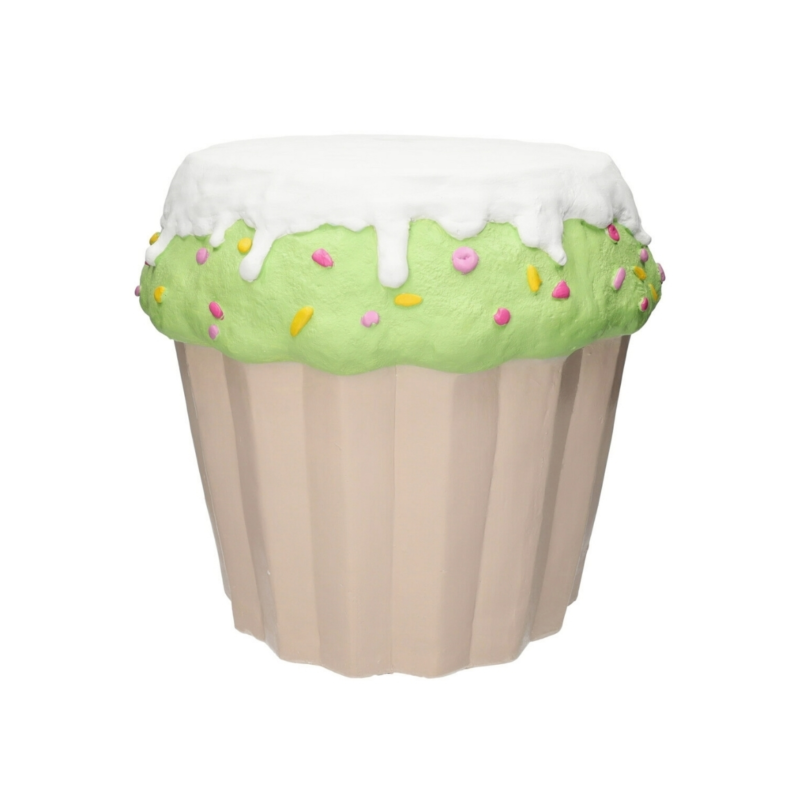 Bijzettafel cupcake wit/groen 37 cm