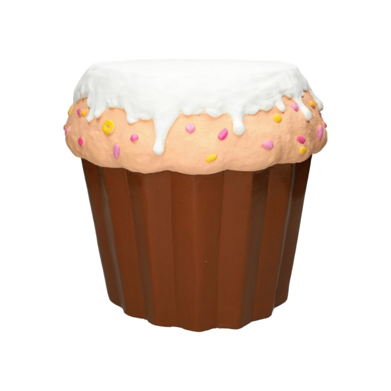 Bijzettafel cupcake wit/perzik 37 cm