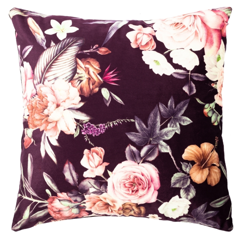 Tiseco kussen Ambiance Floral pomegranate 45 x 45 cm