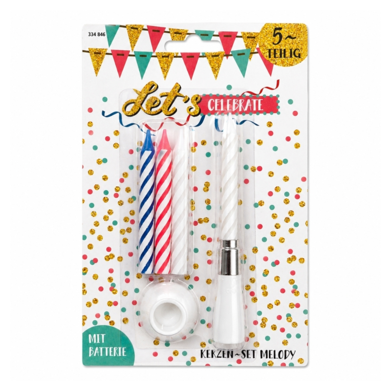 Taartkaarsen Melody Happy Birthday 5-delig