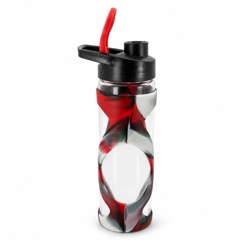 Green Canteen drinkfles Flip Cap glas rood/zwart 561 ml